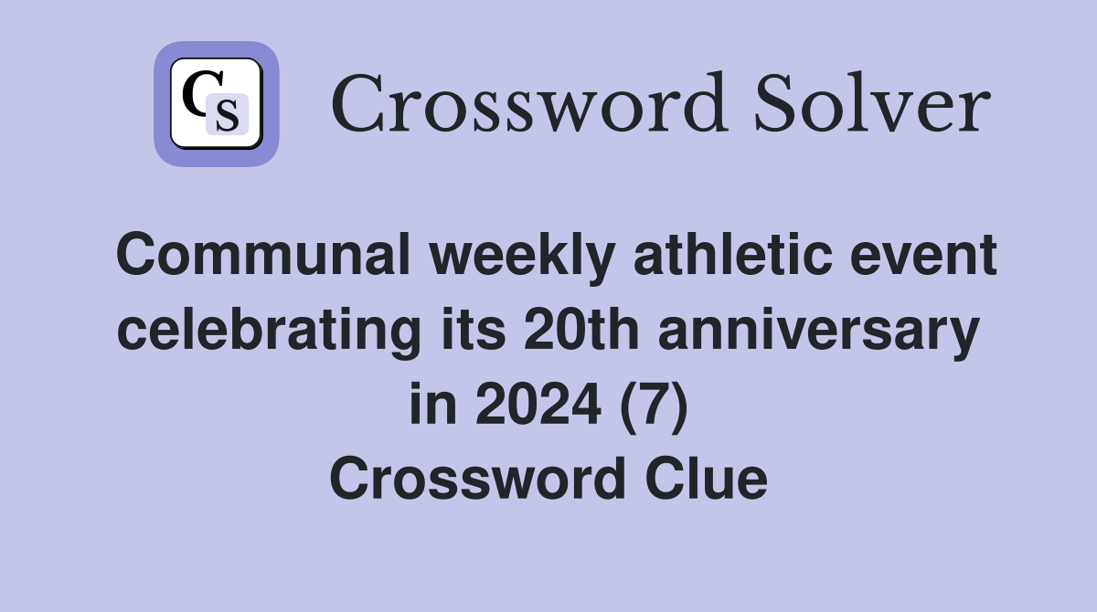 Communal weekly athletic event celebrating its 20th anniversary in 2024